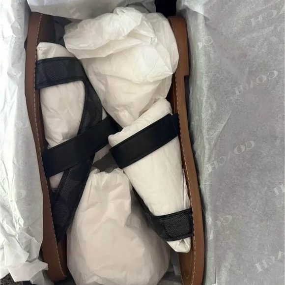 Coach Black Minimalist Sandals with Modern Design - Picture 2 of 8